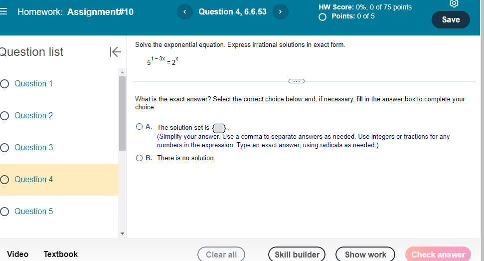 answer and show all work Question list Solve the