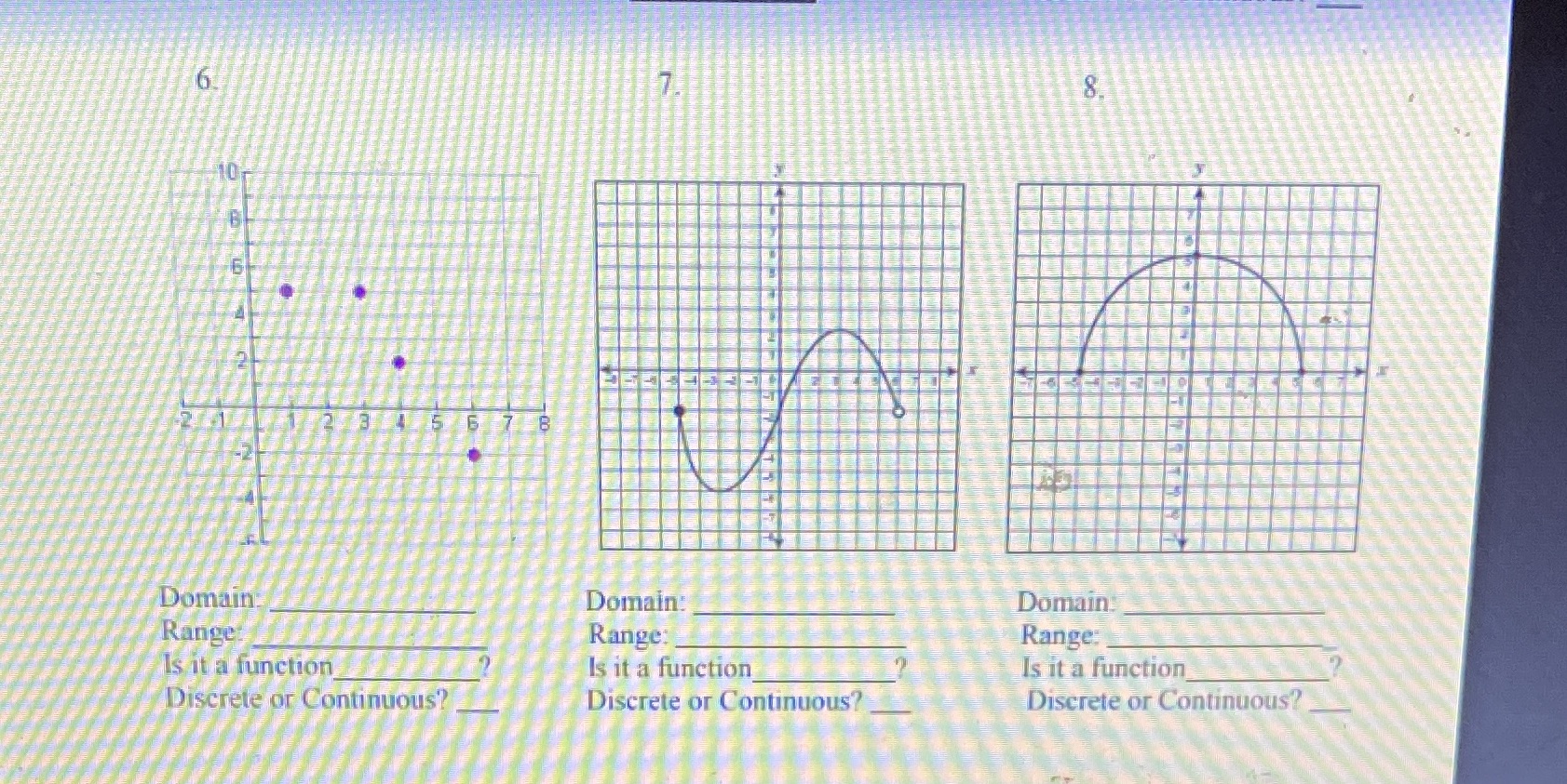 6 Domain Domain: Domain Range Range: Range: Is it