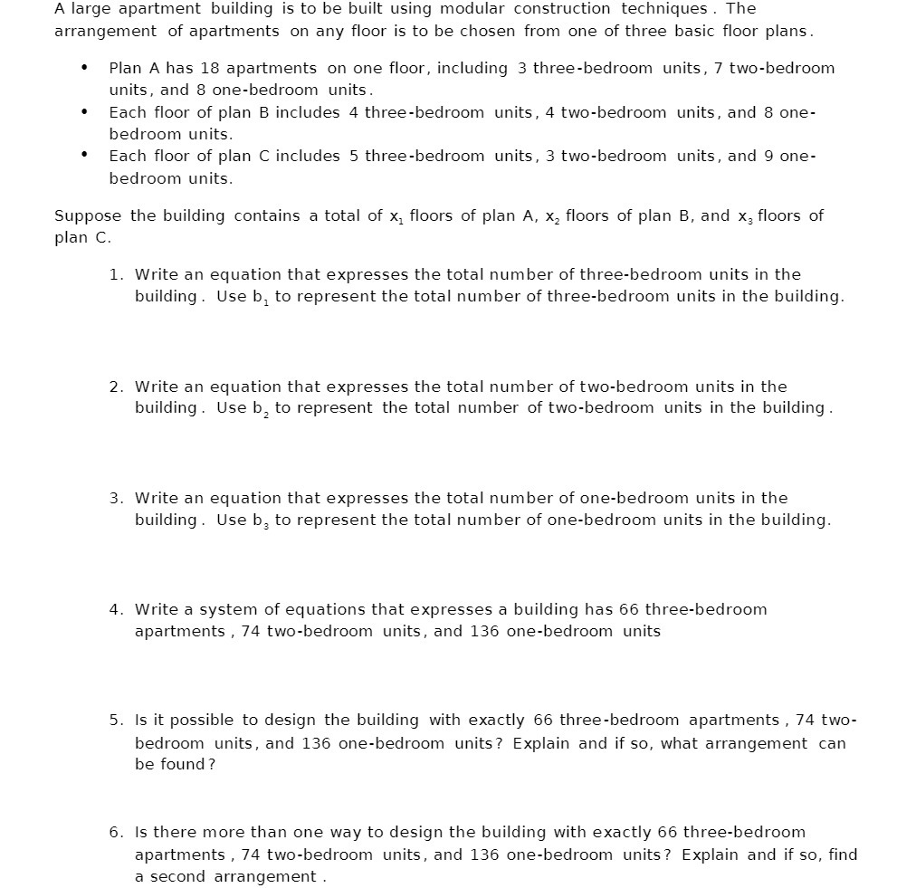 A large apartment building is to be built using