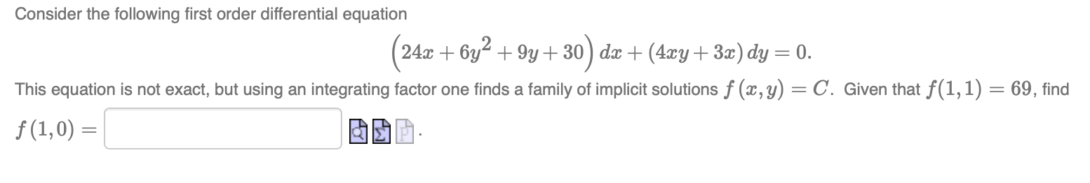 Consider the following ordinary differential