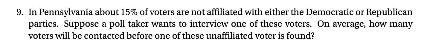 9. In Pennsylvania about 15% of voters are not
