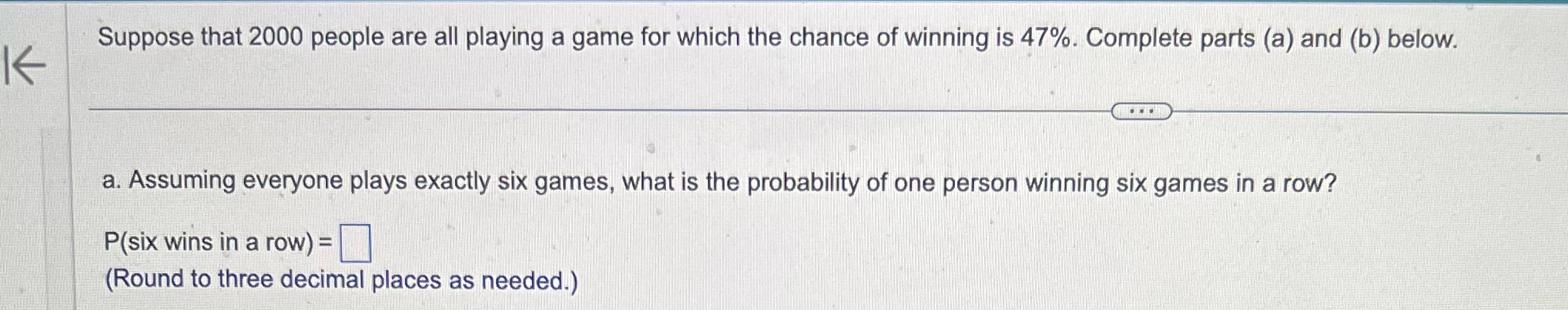 Suppose that 2000 people are all playing a game