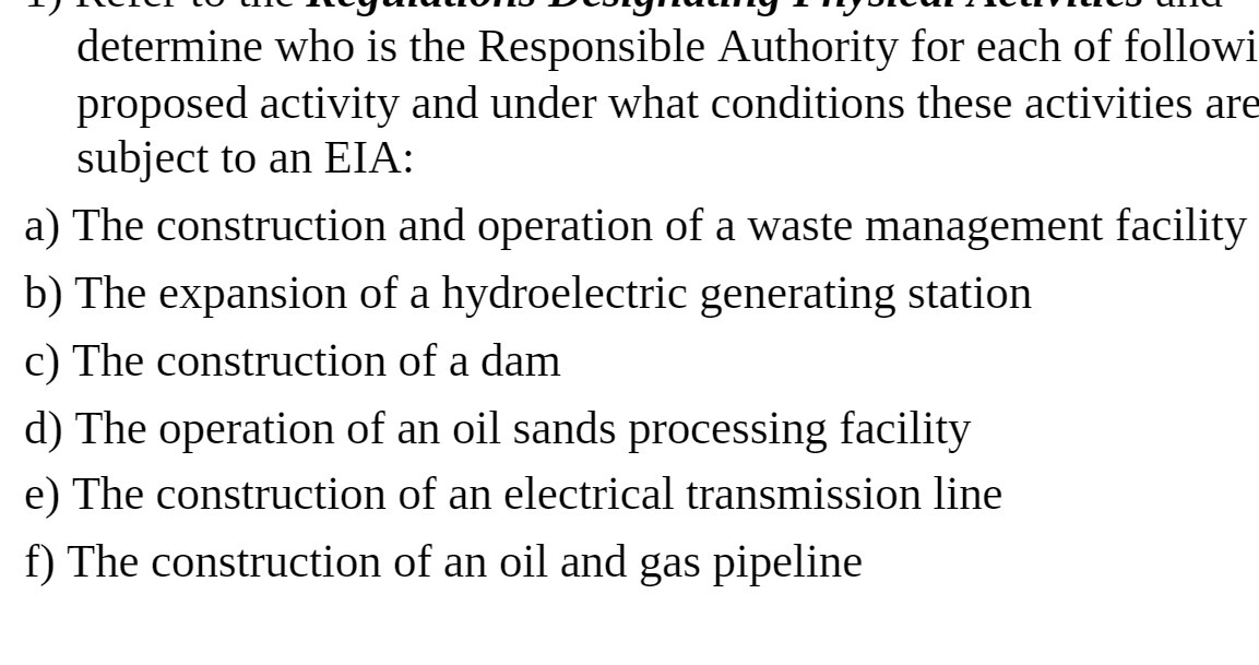 determine who is the Responsible Authority for