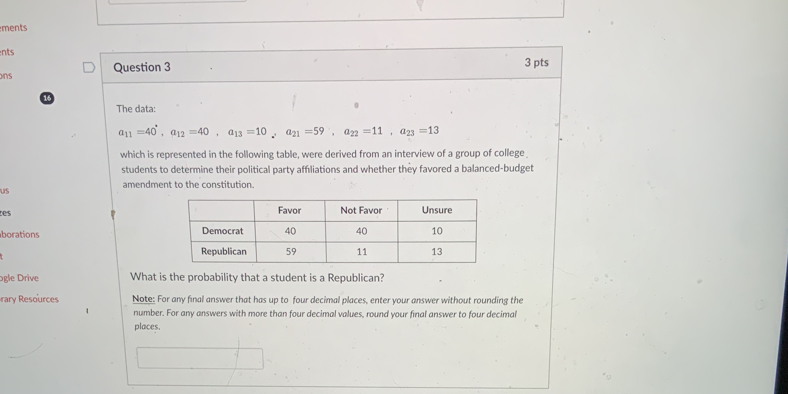 What is the Awnser to question 3 ? ments ints D