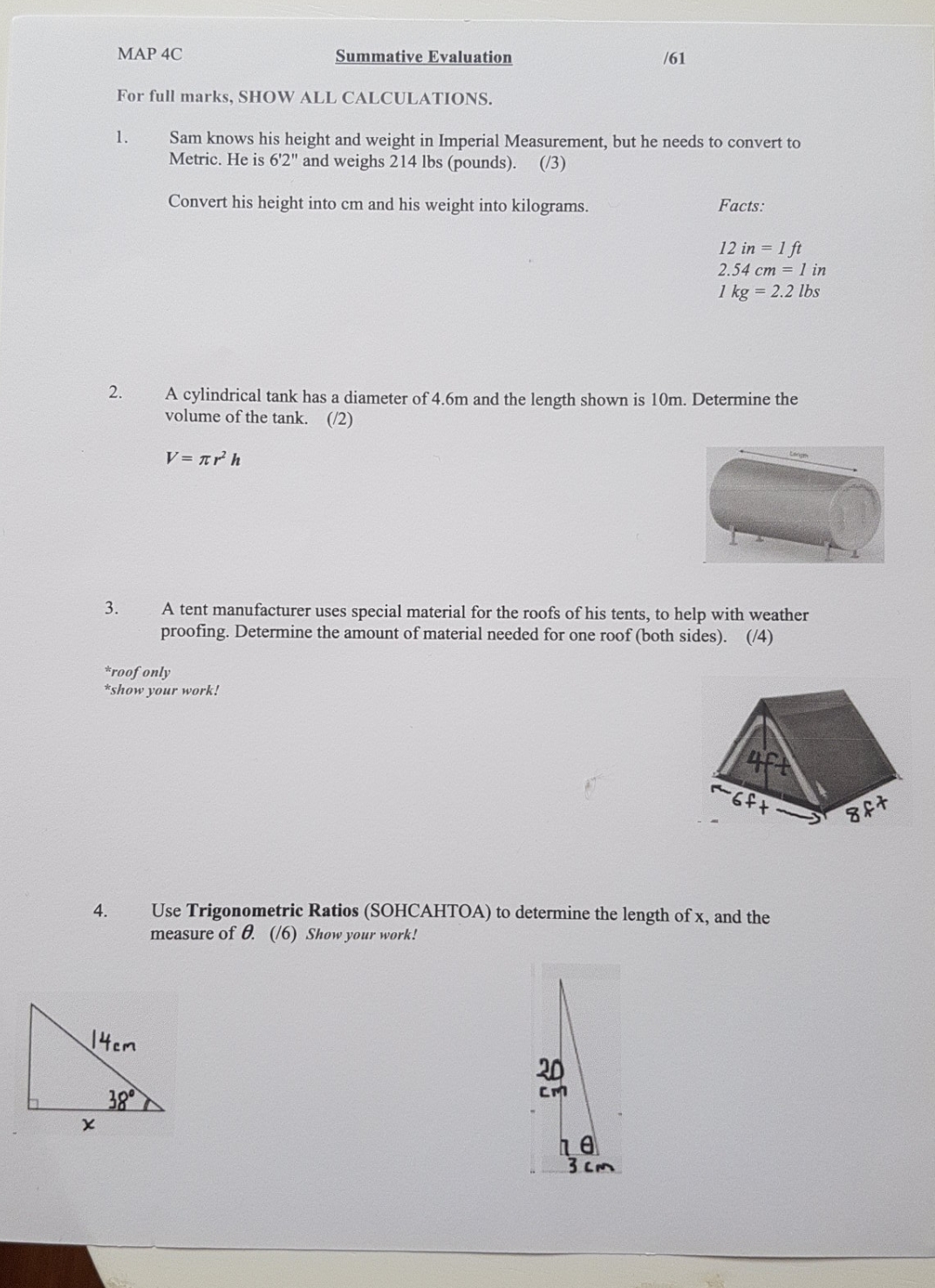 please solve and explain MAP 4C Summative
