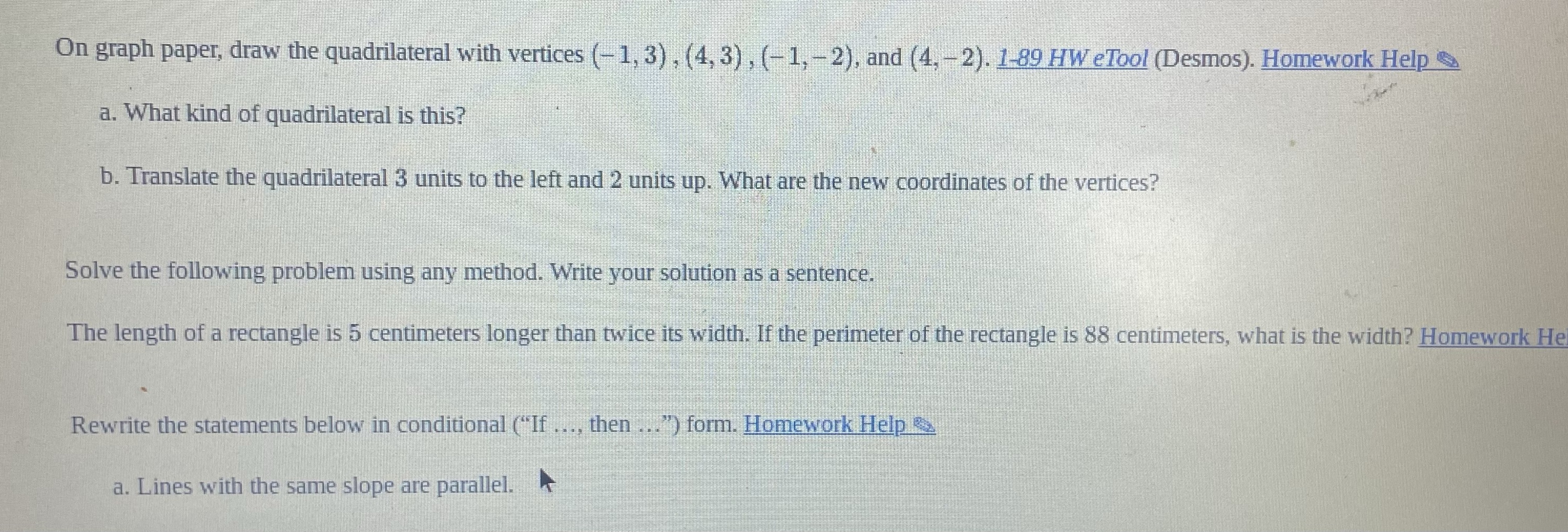 I need the work too pls On graph paper, draw the