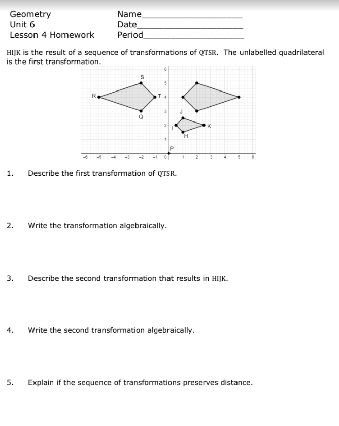 Geometry Unit 6 Lesson 4 Homework | Unit 6,
