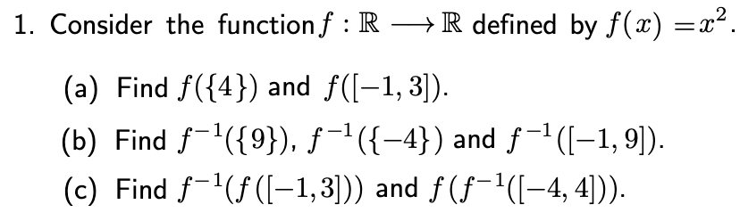 1. Consider the function f : R - style=