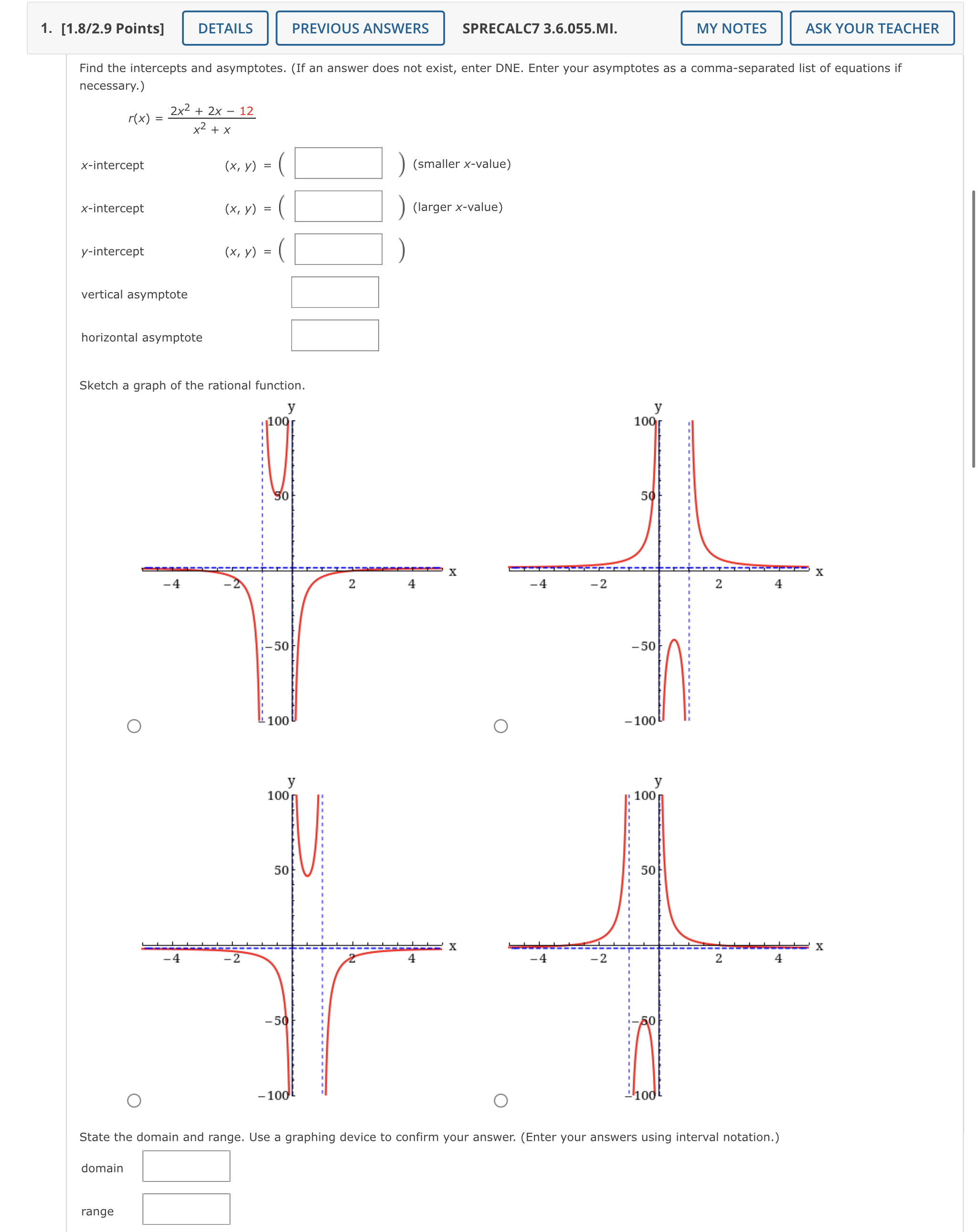 1. [1.8/2.9 Points] DETAILS PREVIOUS ANSWERS