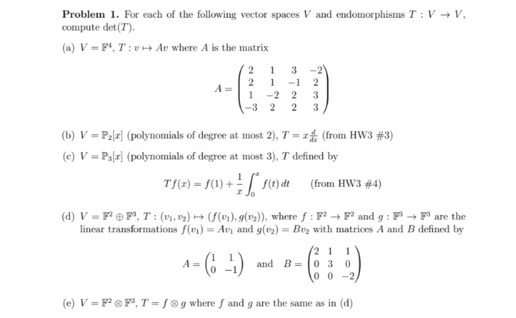 Thank you! Problem 1. For each of the following