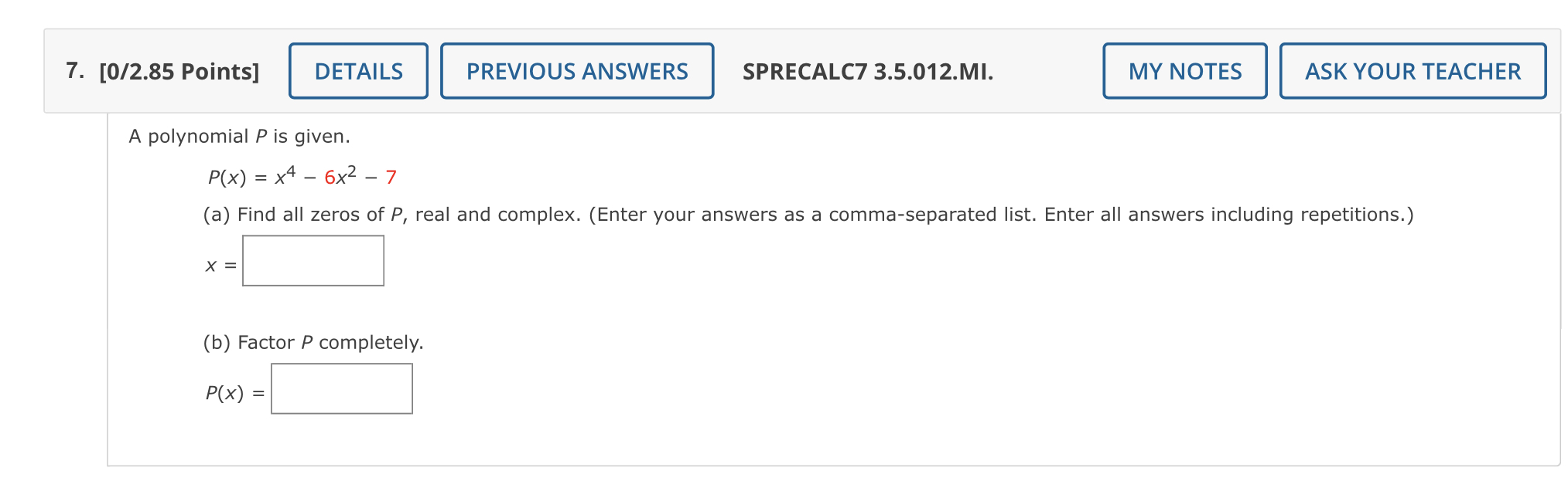 1. [1.8/2.9 Points] DETAILS PREVIOUS ANSWERS