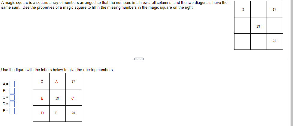 A magic square is a square array of numbers