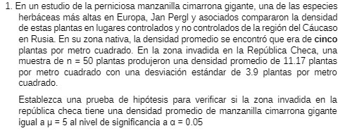1. En un estudio de la perniciosa manzanilla