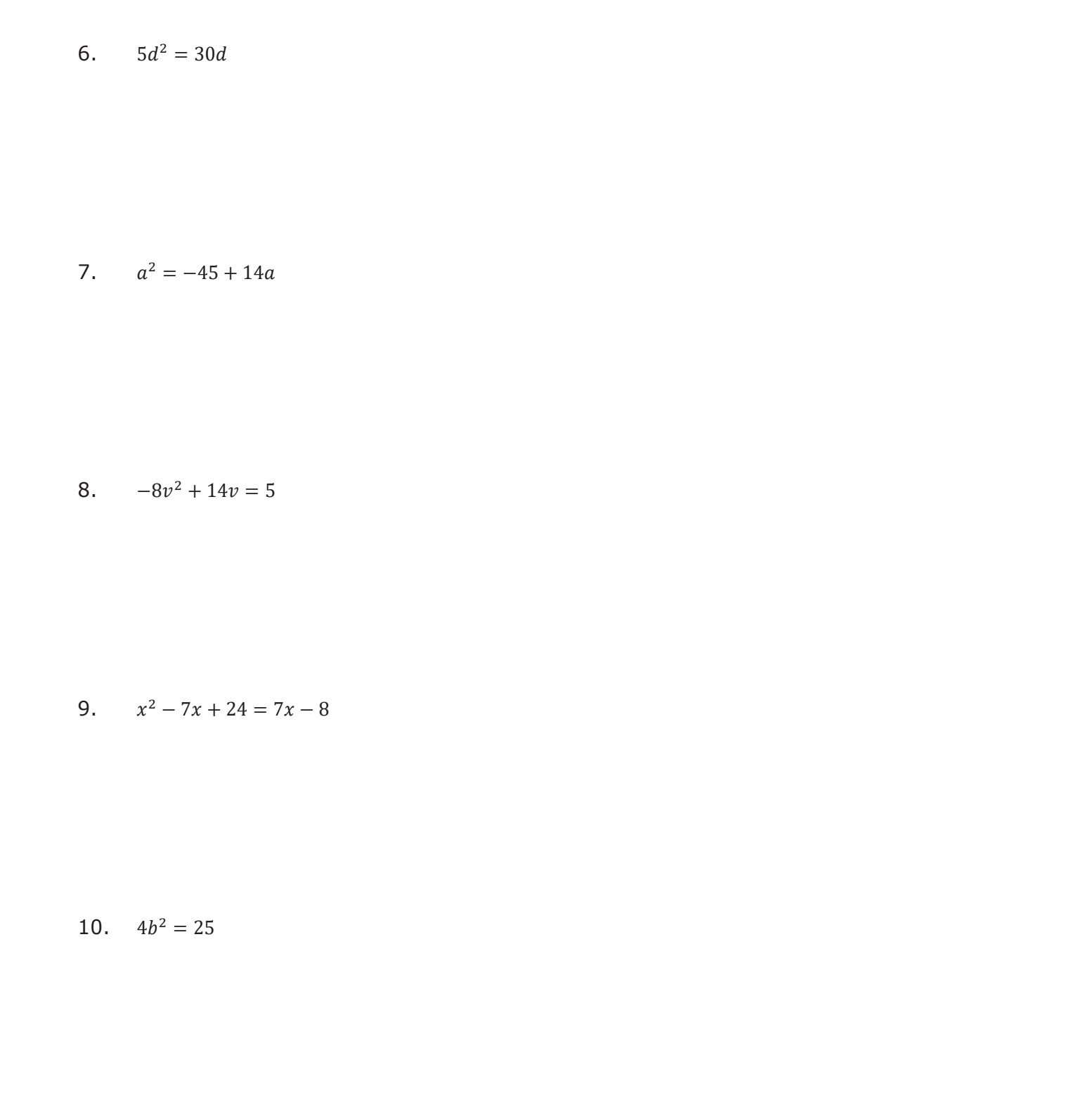 PART 1. \f\f\f\fThe equation x2 + 3 = 4 can be