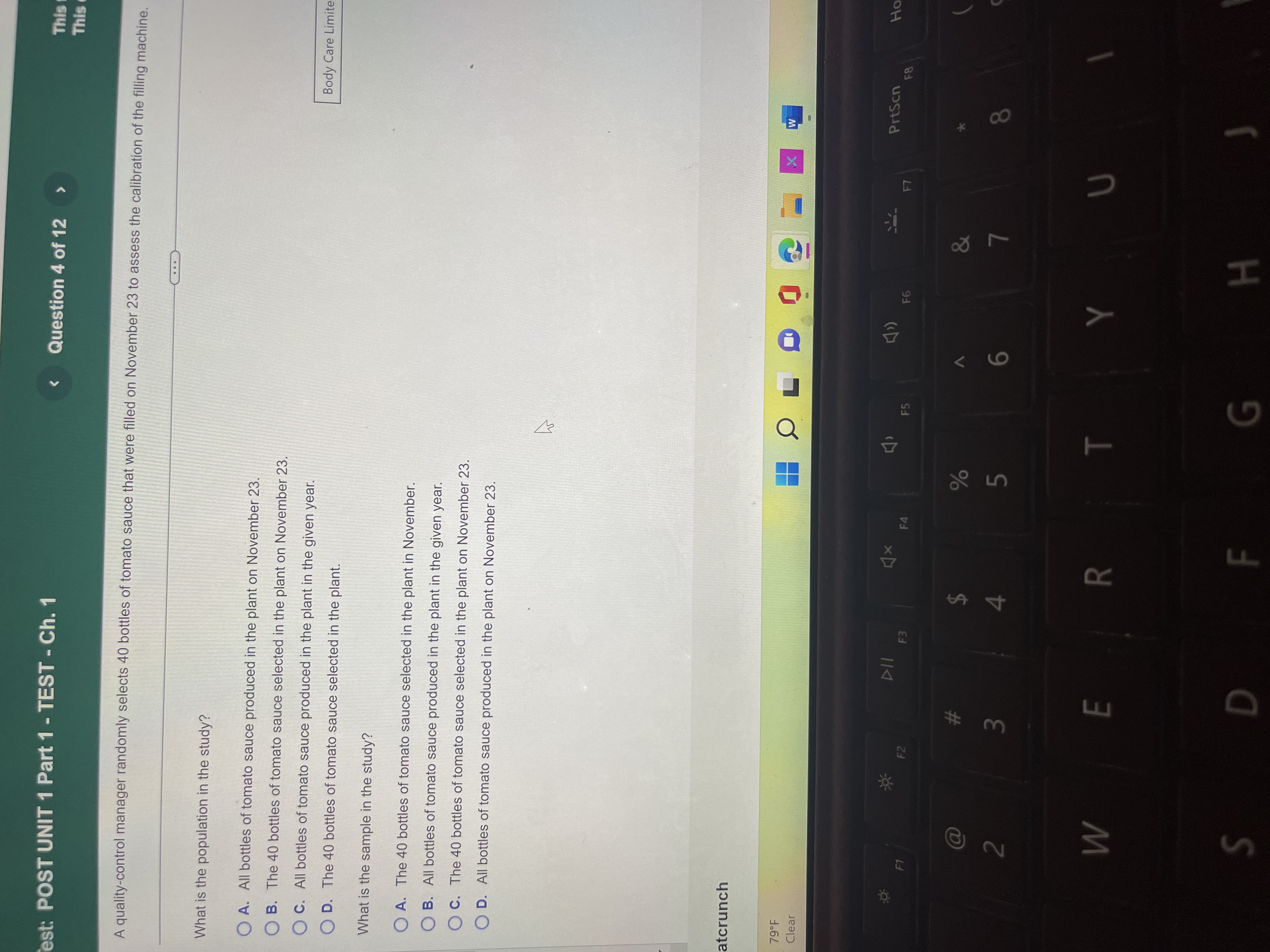 Question 2 Determine whether the variable is