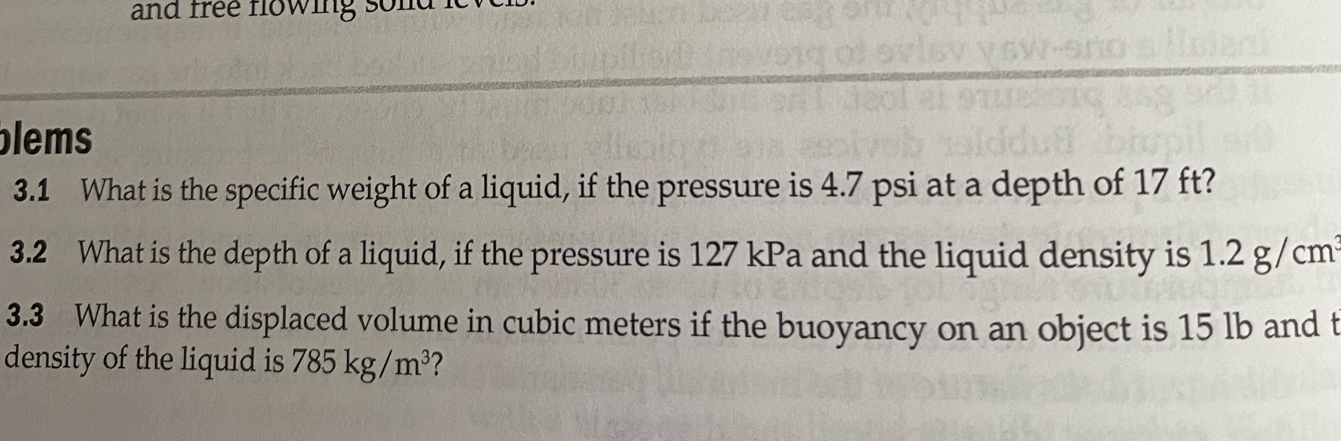 Question 3.1 and 3.3 and free flowing Solid I