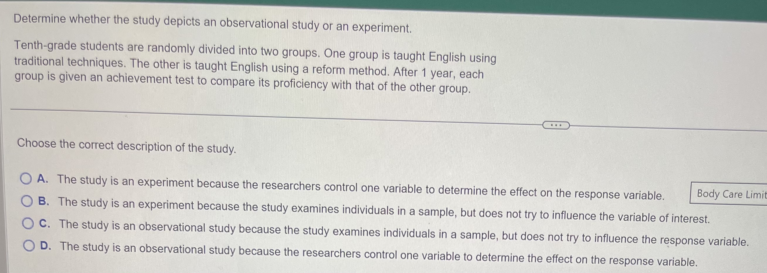 Question 2 Determine whether the variable is