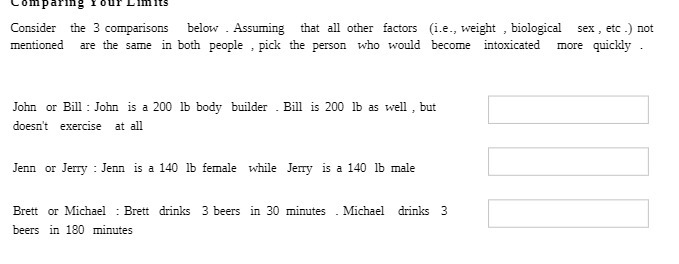 Comparing four Limits Consider the 3 comparisons