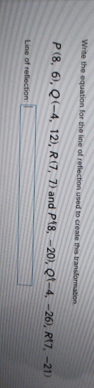 i don't understand Write the equation for the