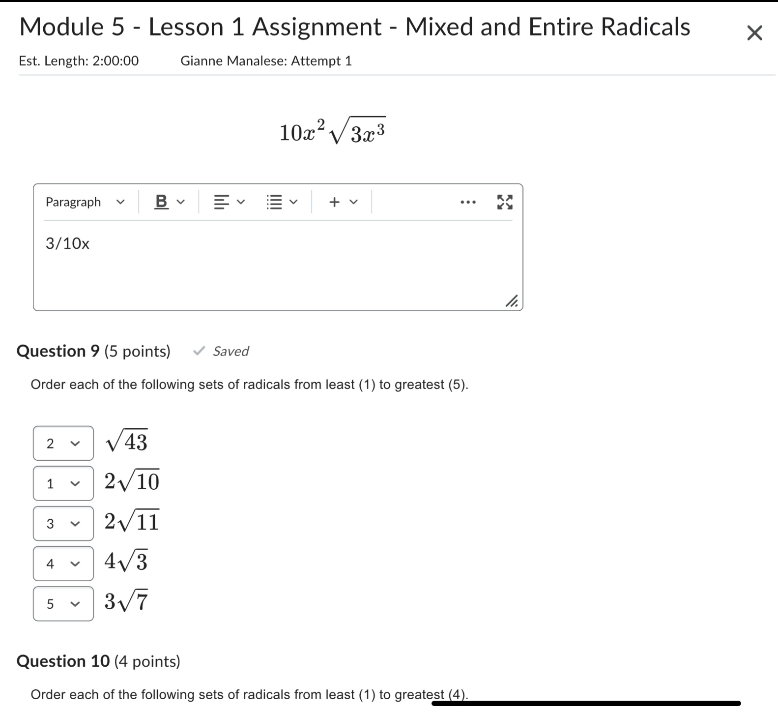 Module 5 Lesson 1 Assignment Mixed and Entire