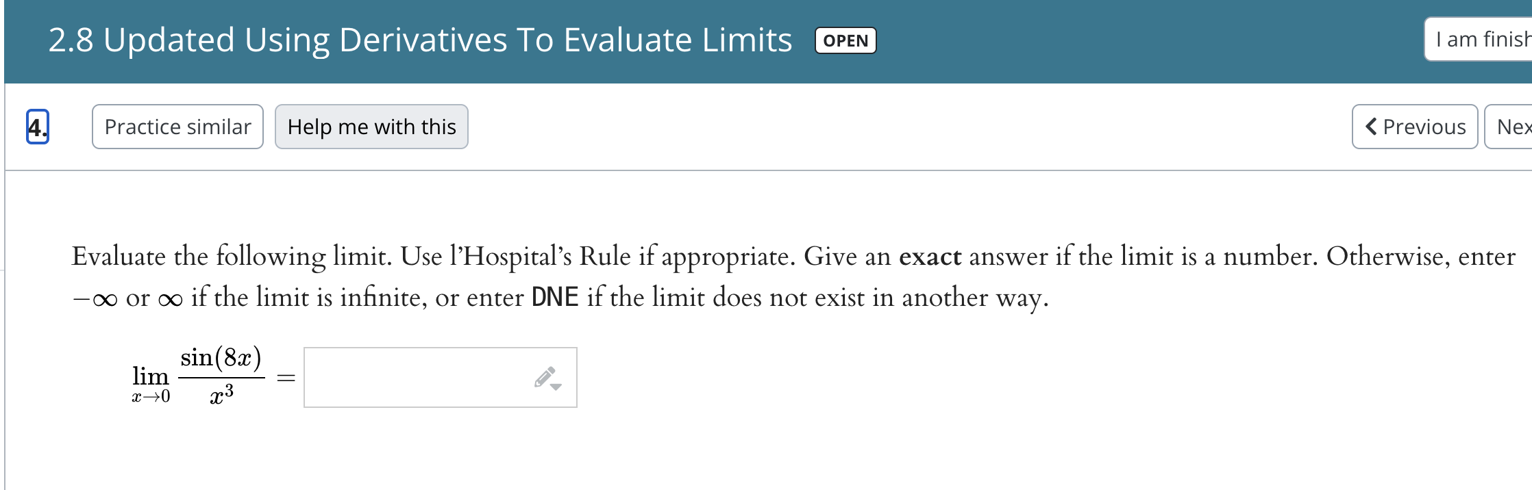 2.8 Updated Using Derivatives To Evaluate Limits