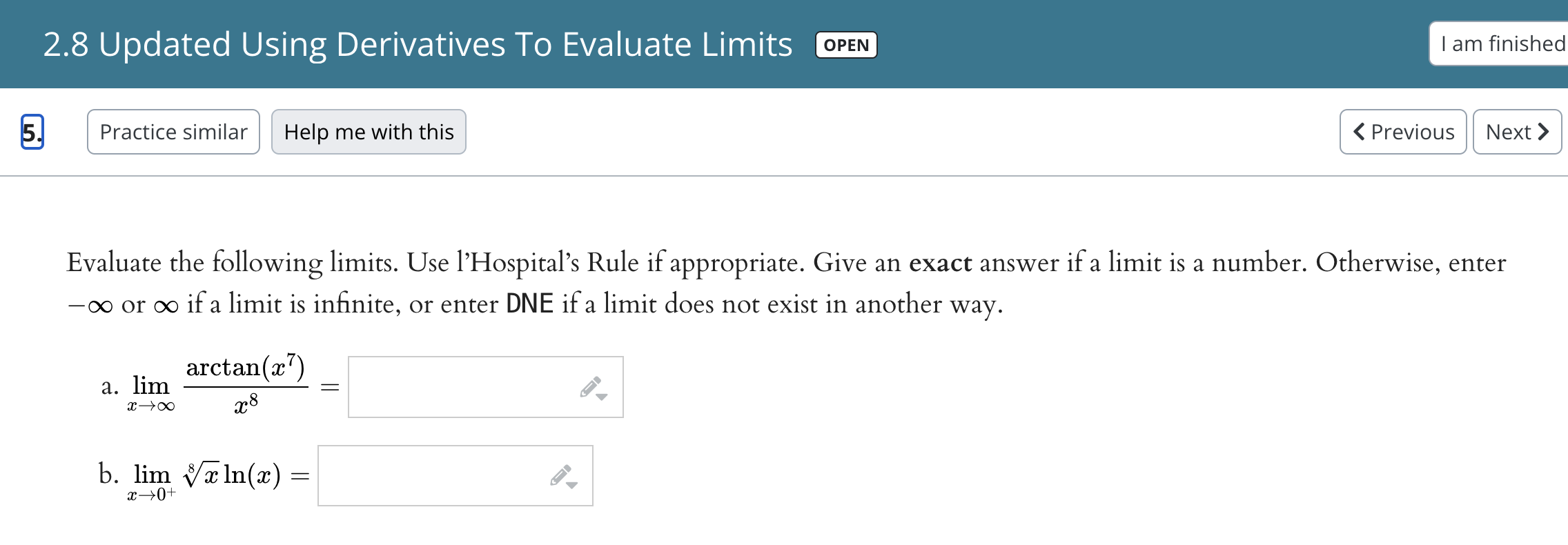 2.8 Updated Using Derivatives To Evaluate Limits