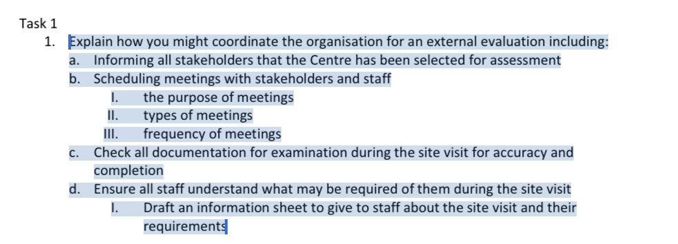 Task 1 1. [Explain how you might coordinate the