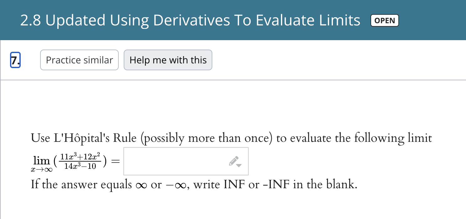 2.8 Updated Using Derivatives To Evaluate Limits