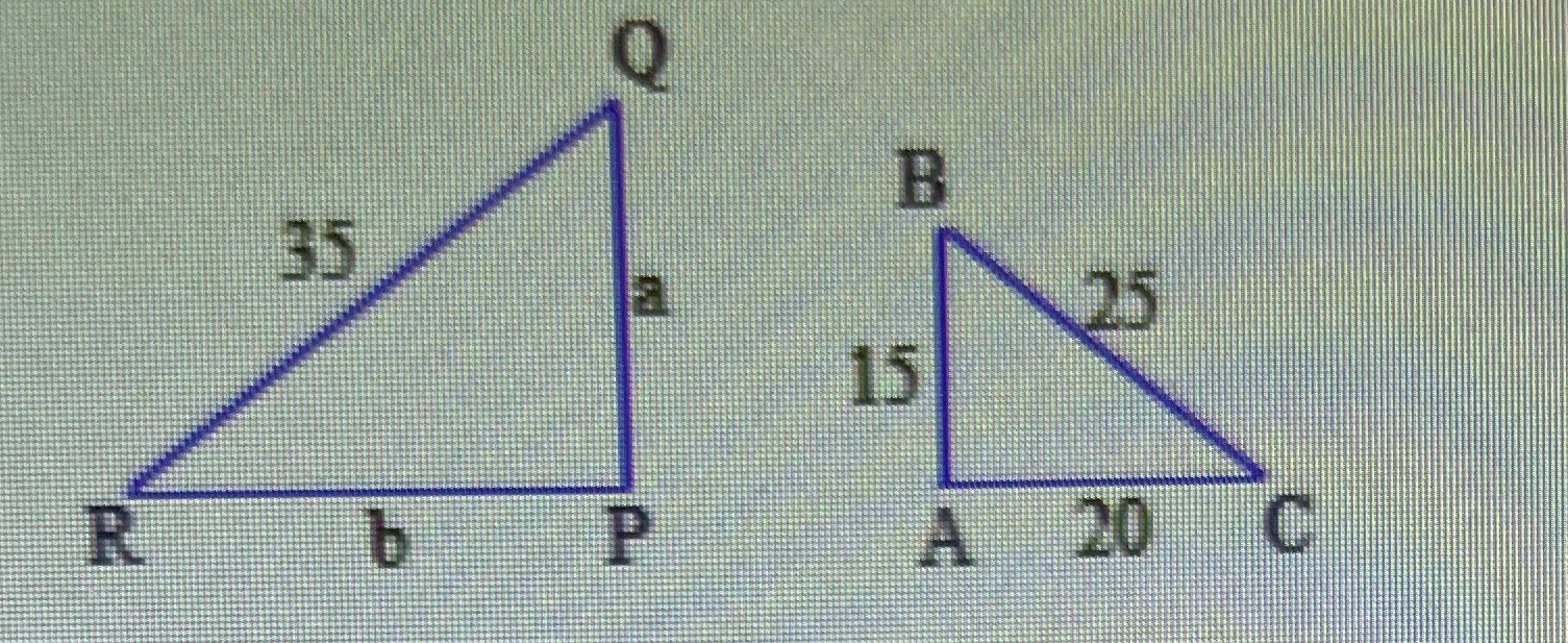 Find the unknown side lengths in similar
