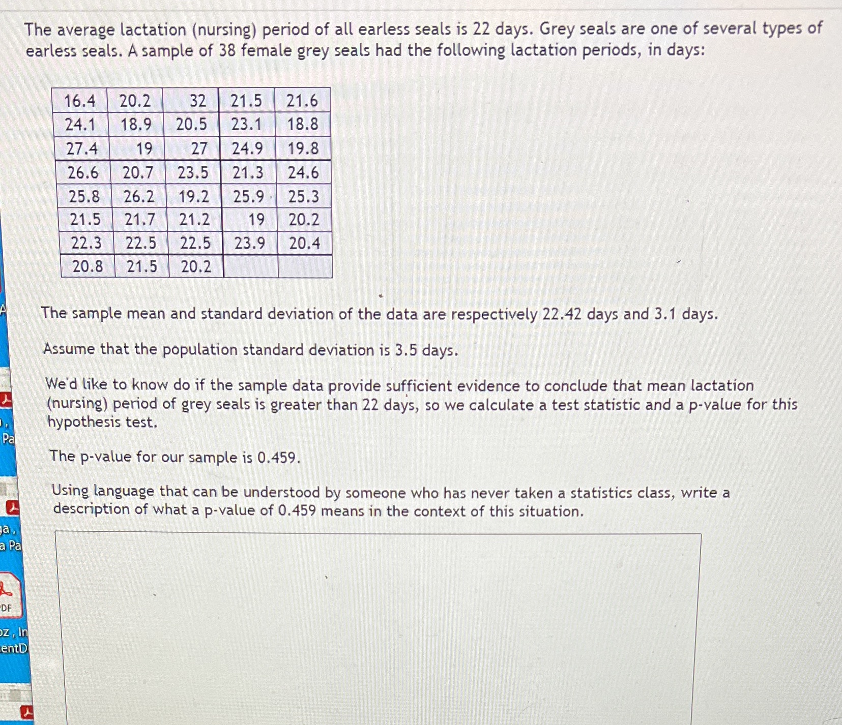 What is the solution ? The average Lactation