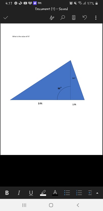 4:17 304 ON Ball 57% Document (1) - Saved O What