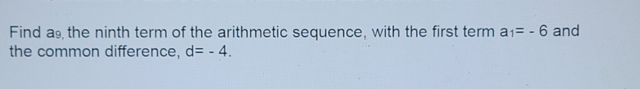 please write all steps Find a9, the ninth term of