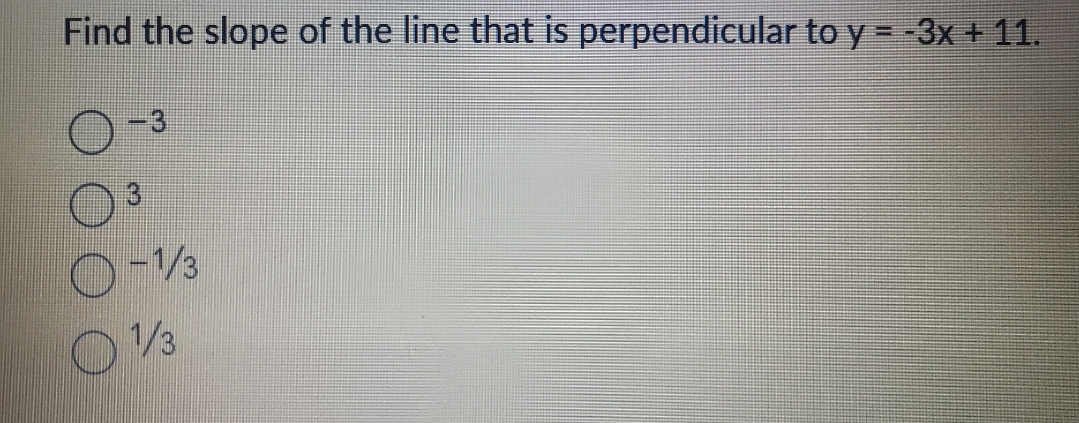 Find the slope of the line that is perpendicular