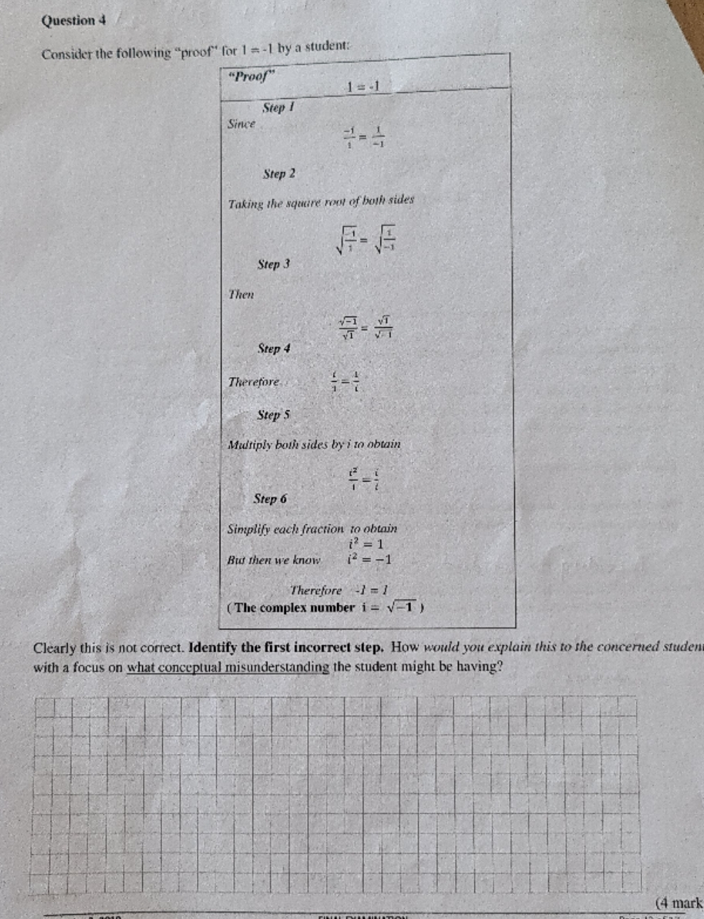 please provide the solution Question 4 Consider