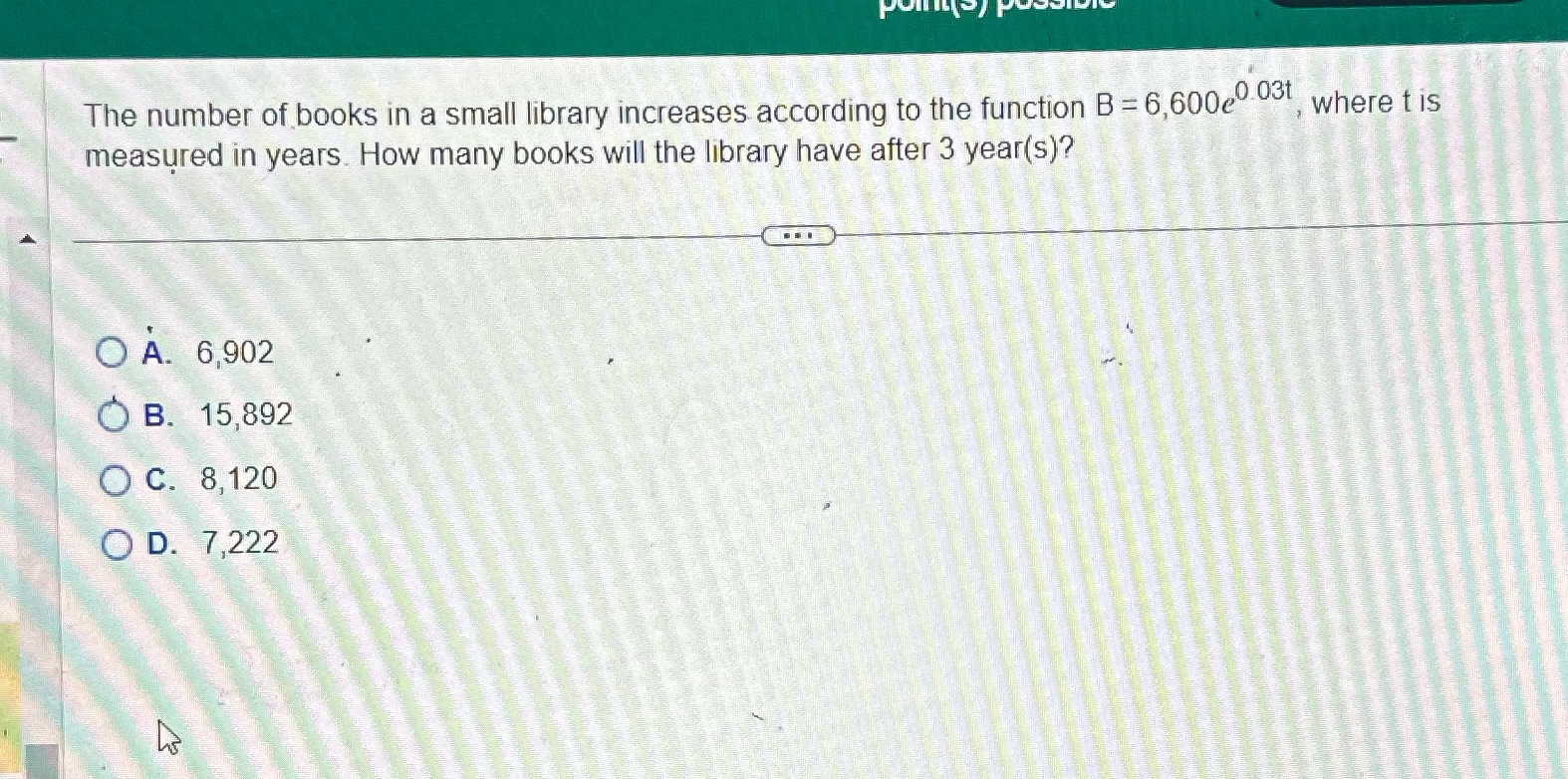 The number of books in a small library increases