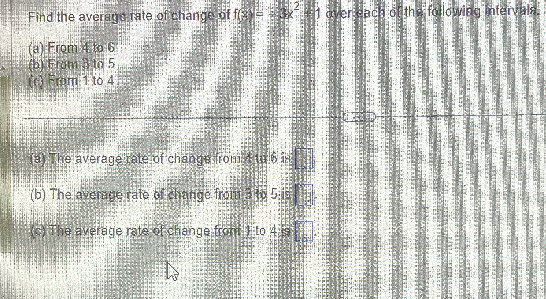 Find the average rate of change of f(x) = - 3x +