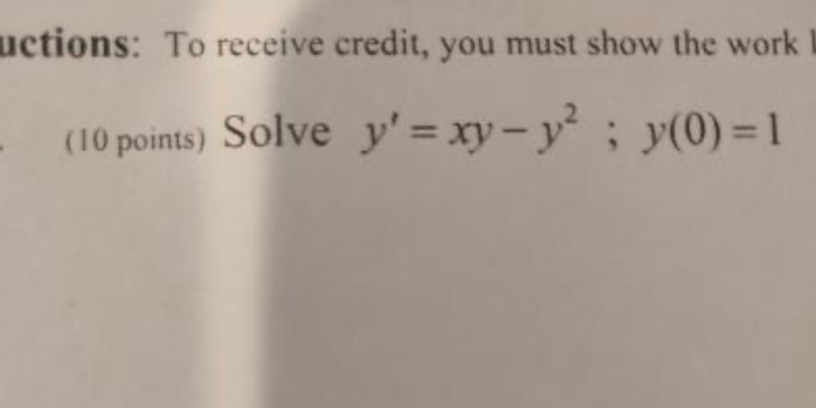 Show neat work uctions: To receive credit, you