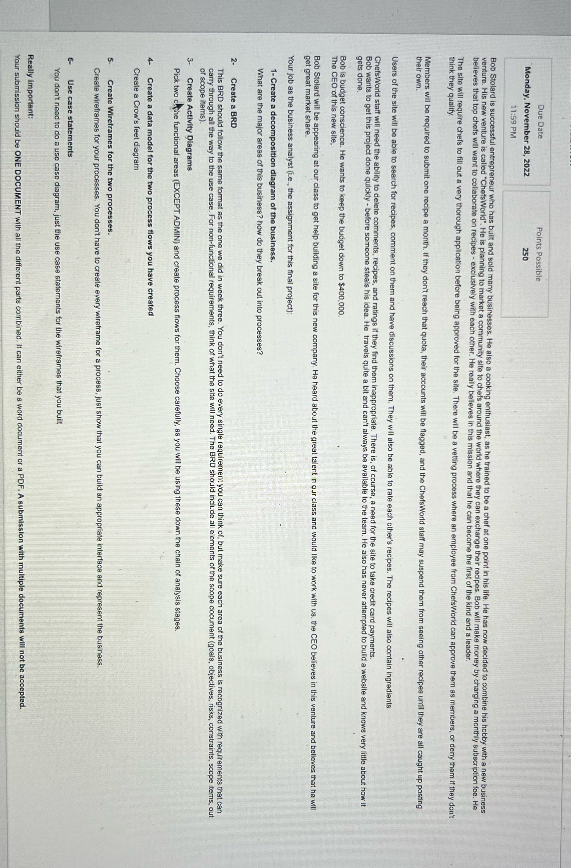 I have this final project I need to complete Due