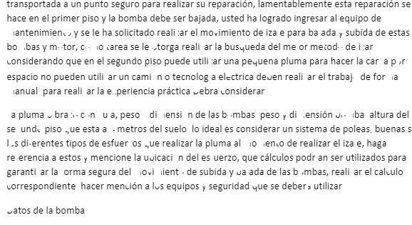 transportada a un punto seguro para realizar su