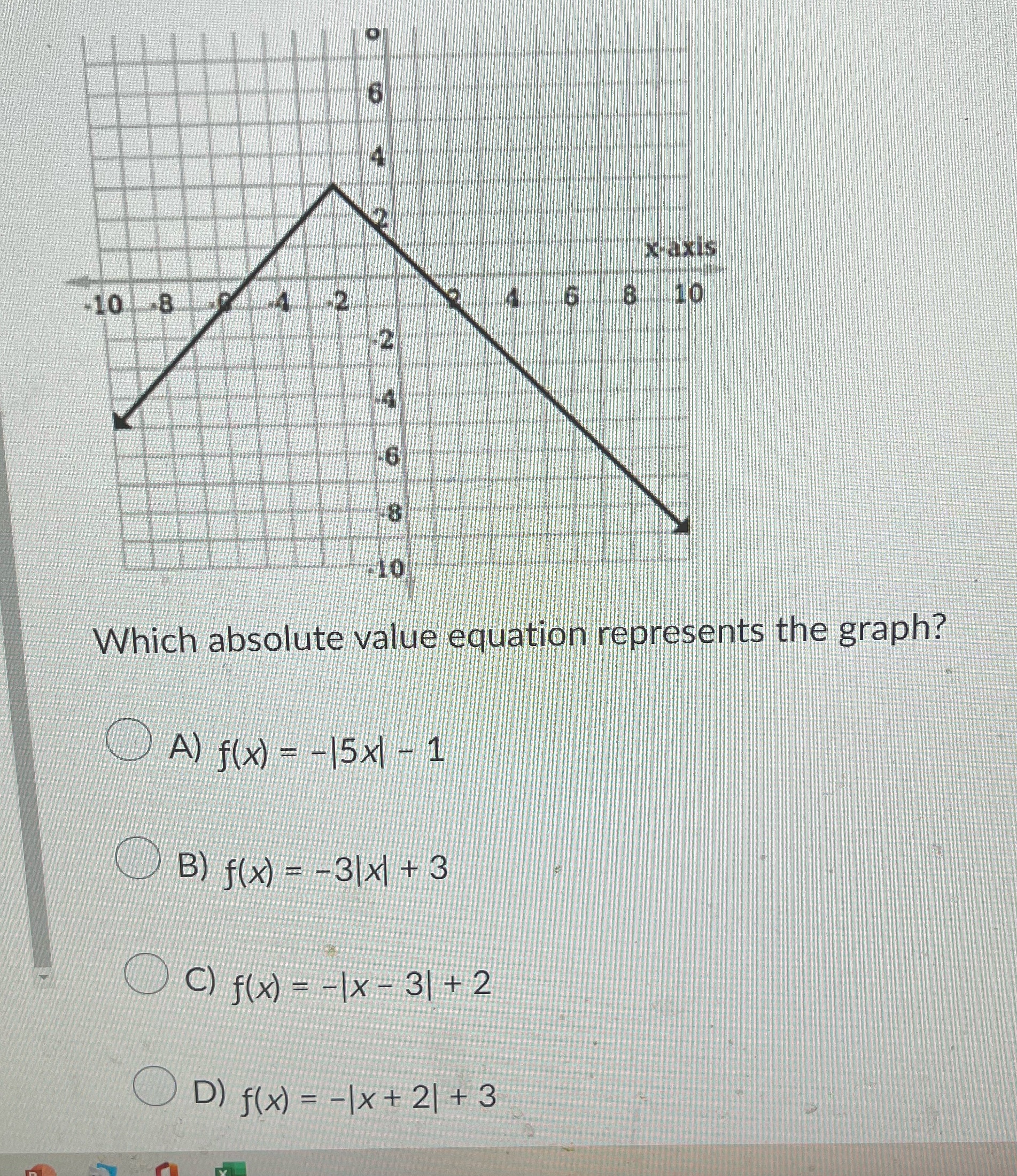 10 8 8 10 Which absolute value equation