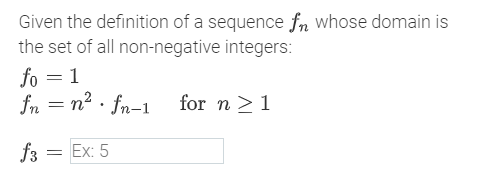 Given the definition of a sequence fo whose