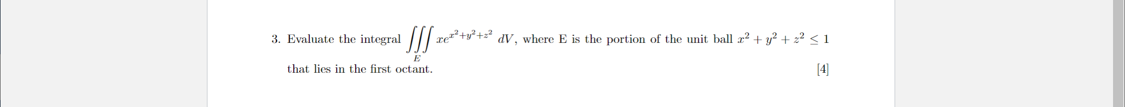 1. Evaluate the triple integral /// 1 (1V, where