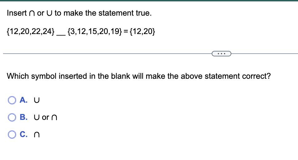 Insert 0 or U to make the statement true.