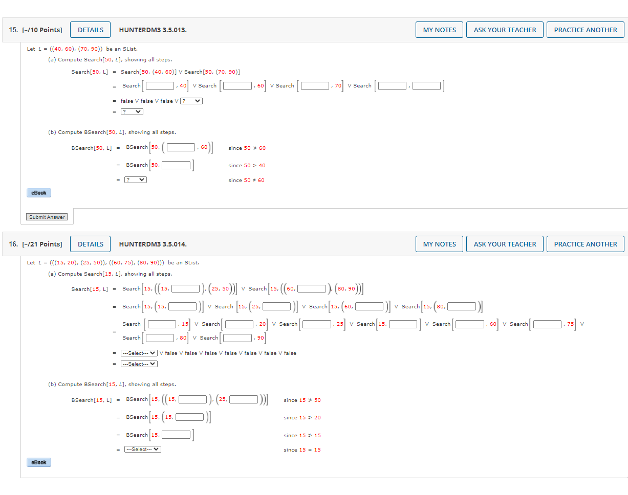 15. [-/10 Points] DETAILS HUNTERDM3 3.5.013. MY