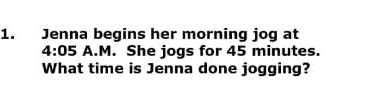please give me the answer to it 1. Jenna begins