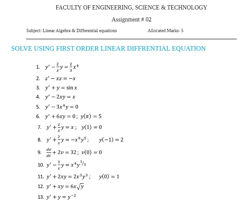 FACULTY OF ENGINEERING, SCIENCE & TECHNOLOGY
