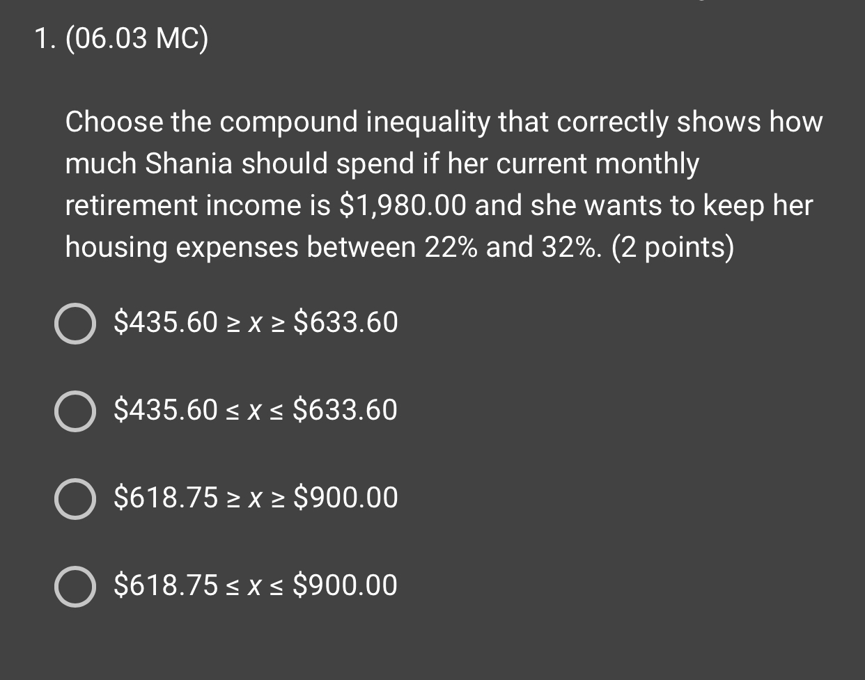 2. (06.03 MC) The graph shows the average cost