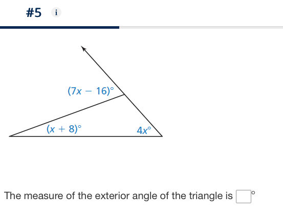 #5 (7x - 16) (x + 8)0 4x The measure of the