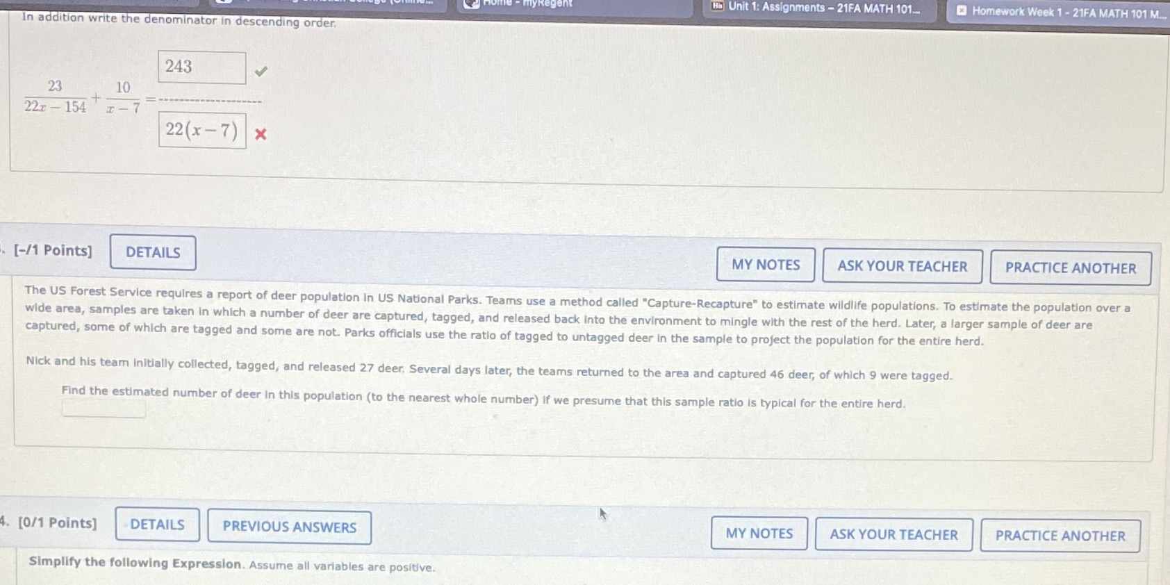 He Unit 1: Assignments - 21FA MATH 101_. Homework