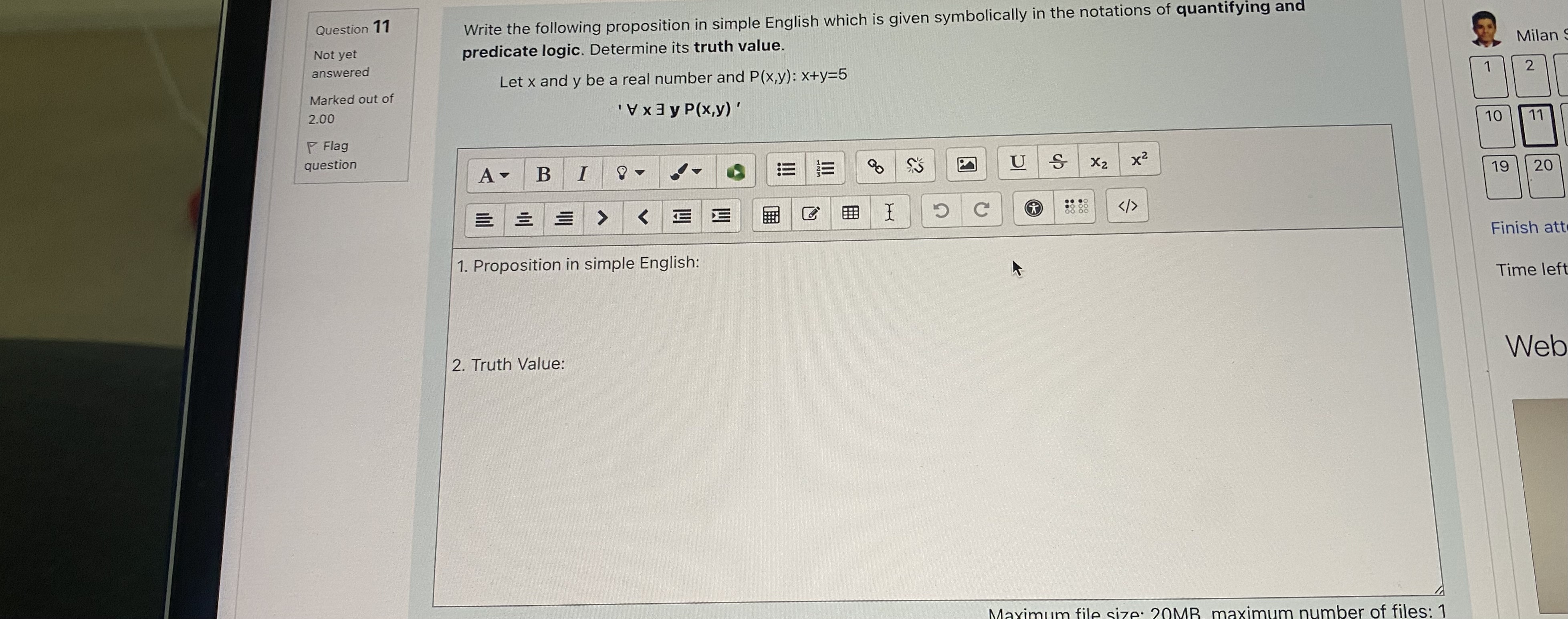 Question 10 Classify the graph given in each